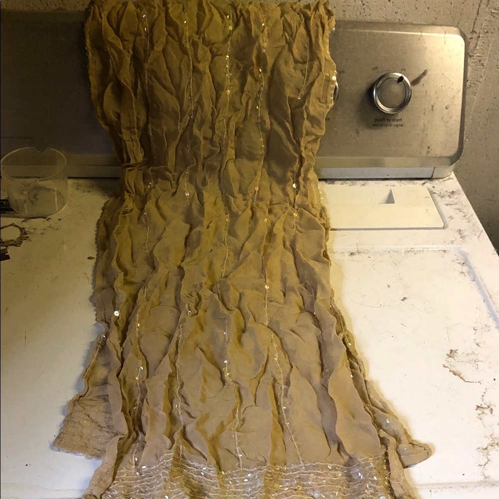 Gold Sequin Crinkled Scarf